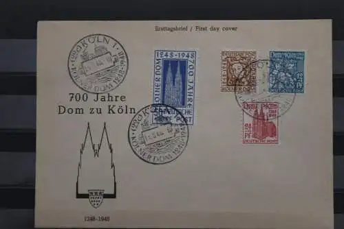 Deutschland 1948; Amerikanische u. Britische Zone;MiNr. 69-72;FDC 700 Jahre Dom zu Köln