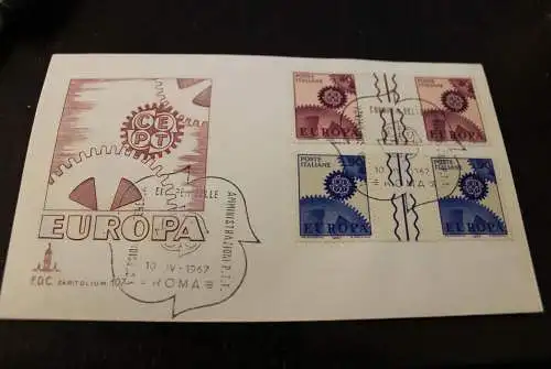 Italien 1967, Europa CEPT, Zwischenstegpaare; MiNr. 1224 ZW-1225 ZW auf FDC