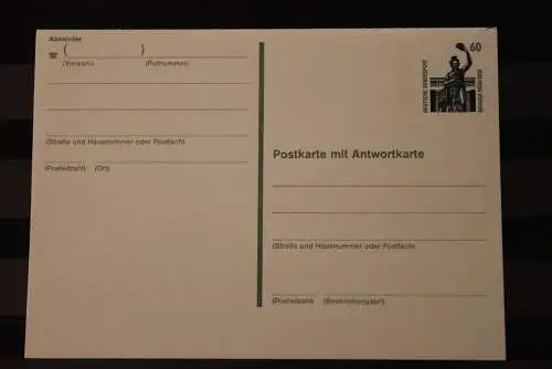 Deutschland 1989; Ganzsache Postkarte mit Antwortkarte P 143 II, ungebraucht