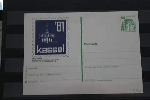 Berlin 1981; Ganzsache Burgen & Schlösser BuS: Postkarte  P 120; Zudruck Kassel '81; ungebraucht