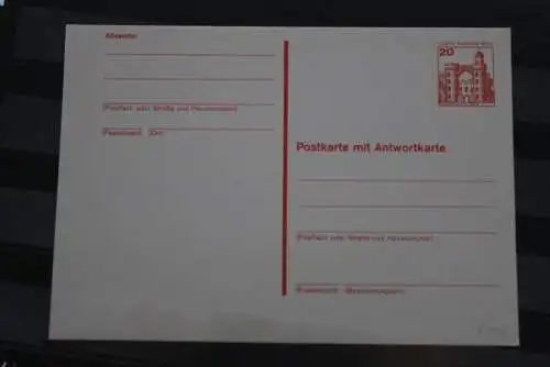 Berlin 1977; Ganzsache Burgen & Schlösser BuS: Postkarte mit Antwortkarte P 106; ungebraucht