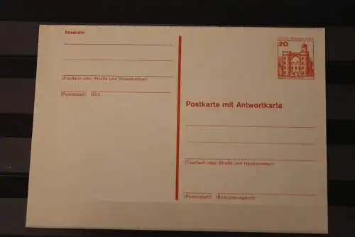 Berlin 1977; Ganzsache Burgen & Schlösser BuS: Postkarte mit Antwortkarte P 106; ungebraucht