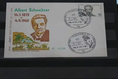 Deutschland 1975; FDC Albert Schweitzer; MiNr. 830; ESST Tübingen