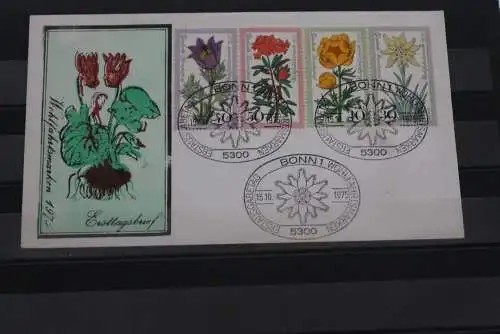 Deutschland 1975; FDC Wohlfahrt: Alpenblumen, Blumen,  MiNr. 867-70