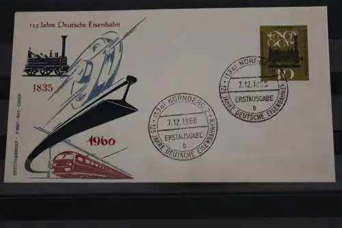 Deutschland 1960; 125 Jahre Deutsche Eisenbahn; FDC MiNr. 345