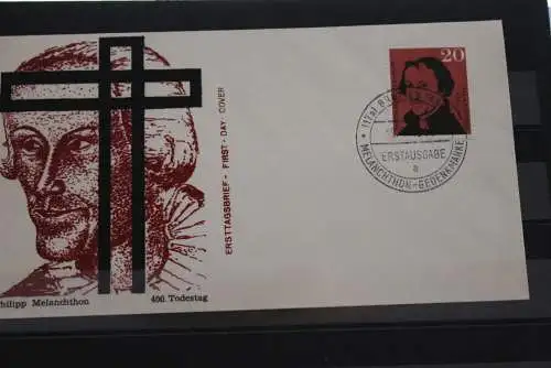 Deutschland 1960; Philipp Melanchthon; FDC MiNr. 328; Ortsstempel Bretten, selten