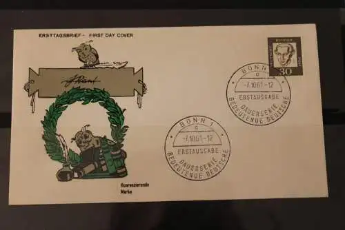 Deutschland 1961; Freimarken:  Bedeutende Deutsche FDC MiNr. 354 y