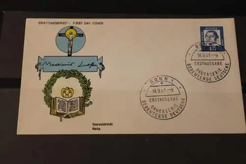 Deutschland 1961; Freimarken:  Bedeutende Deutsche FDC MiNr. 351 y