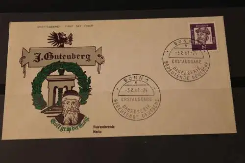 Deutschland 1961; Freimarken:  Bedeutende Deutsche FDC MiNr. 349 y