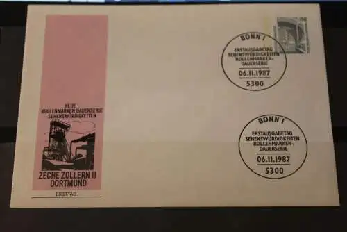 Deutschland 1987; Freimarken:  Sehenswürdigkeiten: FDC Ganzsache: Dortmund 80 Pf; MiNr. 1342