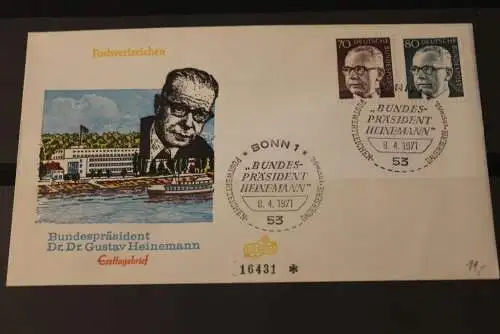 Deutschland 1971; Freimarken:  Heinemann: FDC; 70 u. 80 Pf Pf; MiNr. 641-42