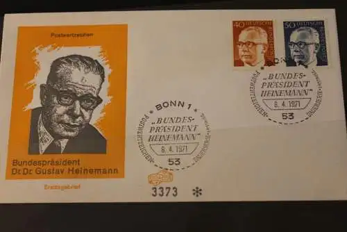 Deutschland 1971; Freimarken:  Heinemann: FDC; 40 u. 50 Pf; MiNr. 639-40