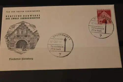 Deutschland 1967; Freimarken:  Deutsche Bauwerke: FDC; Flensburg; MiNr. 493