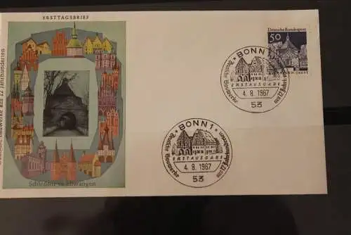 Deutschland 1967; Freimarken:  Deutsche Bauwerke: FDC; Ellwangen; MiNr. 495