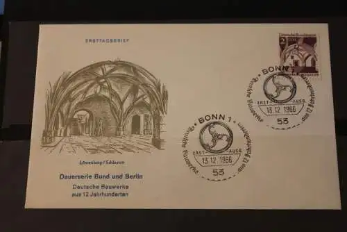 Deutschland 1966; Freimarken:  Deutsche Bauwerke: FDC; Löwenberg; MiNr. 503