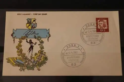 Deutschland 1962; Freimarken: Bedeutende Deutsche: FDC; von Schiller; MiNr. 357 y