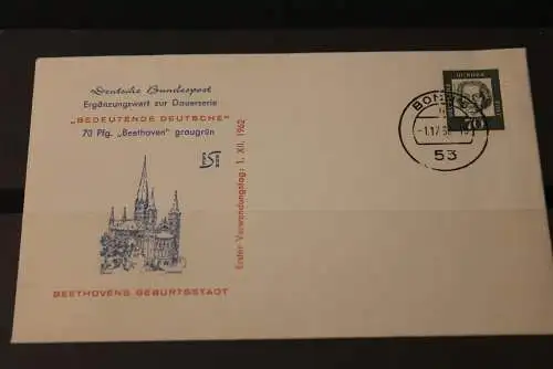 Deutschland 1962; Freimarken: Bedeutende Deutsche: FDC; Beethoven; MiNr. 358 y