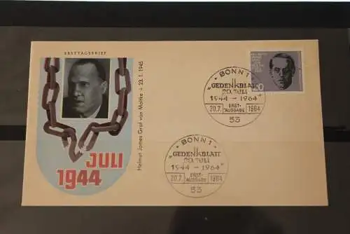 Deutschland 1964; 20. Jahrestag Widerstand; Hitler - Attentat, FDC; MiNr. 431-438