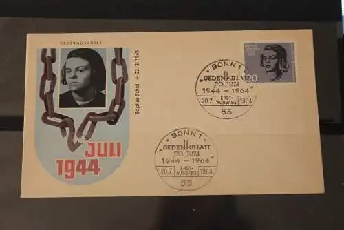 Deutschland 1964; 20. Jahrestag Widerstand; Hitler - Attentat, FDC; MiNr. 431-438