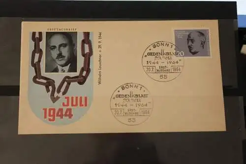 Deutschland 1964; 20. Jahrestag Widerstand; Hitler - Attentat, FDC; MiNr. 431-438