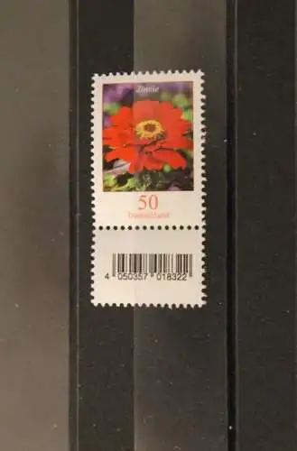 Deutschland; Freimarken: Blumen Zinnie 50 C.; ZN; senkrechtes Paar mit EAN, MNH