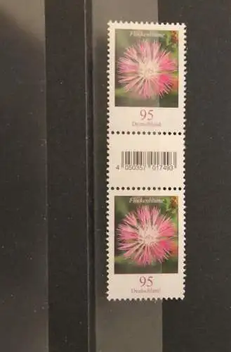 Deutschland; Freimarken: Blumen Flockenblume 95 C.; ZN; senkrechtes Paar mit EAN, MNH