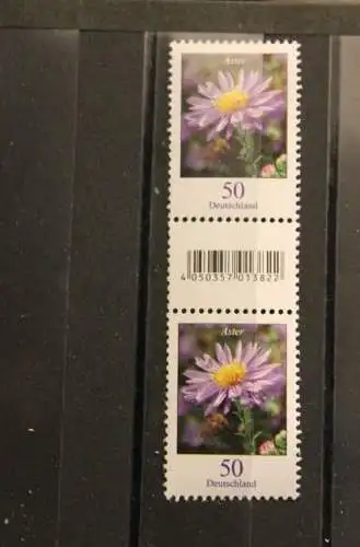 Deutschland; Freimarken: Blumen Aster 50 C. senkr. Paar mit EAN und ZN, MNH