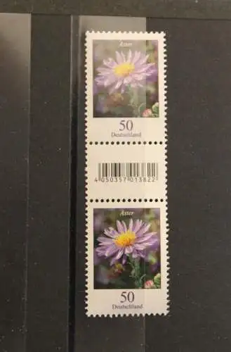 Deutschland; Freimarken: Blumen Aster 50 C. senkr. Paar mit EAN und ZN, MNH