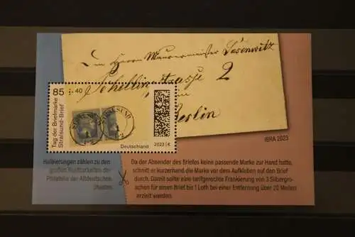 Deutschland 2023; Tag der Briefmarke: Stralsund-Brief; MiNr. 91, MNH