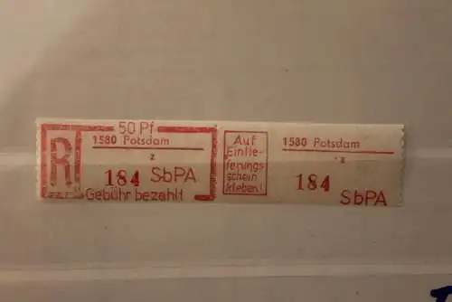 DDR 1983 SbPA - Einschreibe-Gebührenzettel  1560 Potsdam; z; 342  **Z