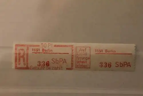 DDR 1983 SbPA - Einschreibe-Gebührenzettel  1151 Berlin; 336  **Z