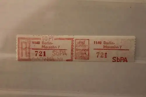 DDR 1983 SbPA - Einschreibe-Gebührenzettel  1140 Berlin-Marzahn 7; 721  **Z