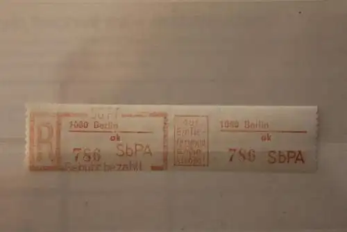 DDR 1983 SbPA - Einschreibe-Gebührenzettel  1080 Berlin; ak; 786  **Z