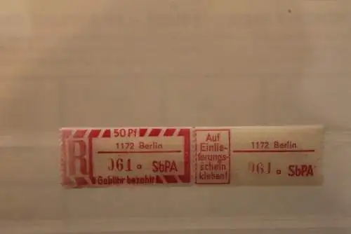 DDR 1968 SbPA - Einschreibe-Gebührenzettel  1172 Berlin; 061 a I **Z