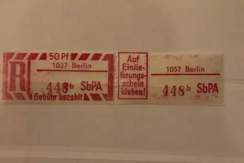 DDR 1968 SbPA - Einschreibe-Gebührenzettel  1057 Berlin, 448 b **Z