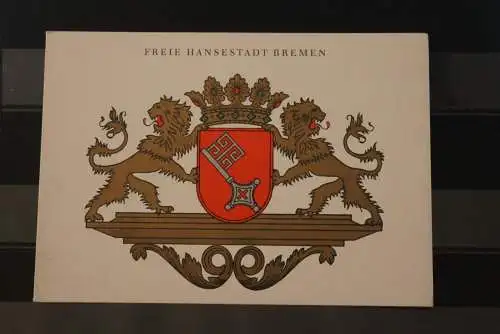 Deutschland, Grußkarte der OPD Bremen 1992: Wappen der Länder: Bremen; selten