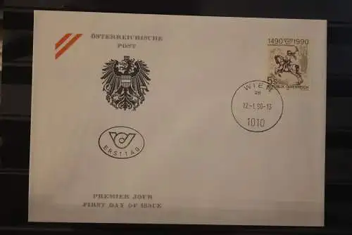 Österreich 1990; FDC 500 Jahre Post; Stempel Wien