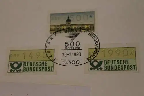 Deutschland 1990, Ministerkarte 500 Jahre Post, 3teilige Klappkarte, rar