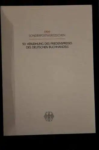 Ministerkarte aus 1999: Verleihung des Friedenspreises; MiNr. 2075