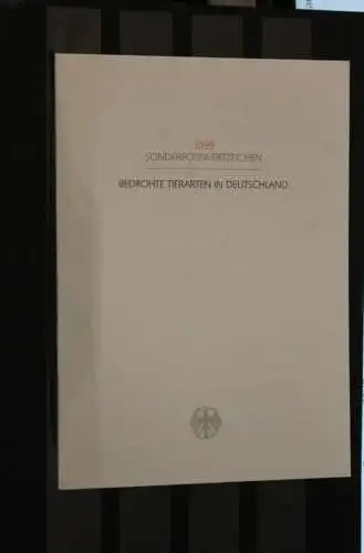 Ministerkarte aus 1999: Bedrohte Tierarten; MiNr. 2086