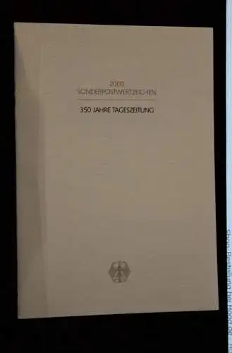 Ministerkarte aus 2000: 350 Jahre Tageszeitung; MiNr. 2123