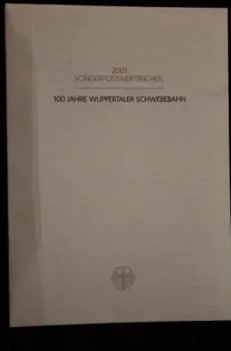 Ministerkarte aus 2001: Wuppertaler Schwebebahn; MiNr. 2171