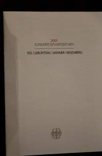 Ministerkarte aus 2001: Werner Heisenberg; MiNr. 2228