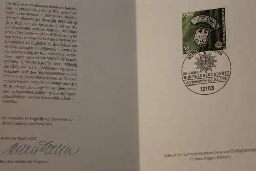 Ministerkarte aus 2001: Bundesgrenzschutz; MiNr. 2175