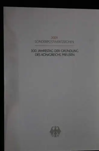 Ministerkarte aus 2001: 300. Jahrestag Königreich Preußen; MiNr. 2162