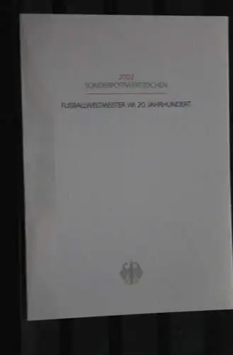 Ministerkarte aus 2002: Fußballweltmeister im 20. Jahrhundert; MiNr. 2258-59