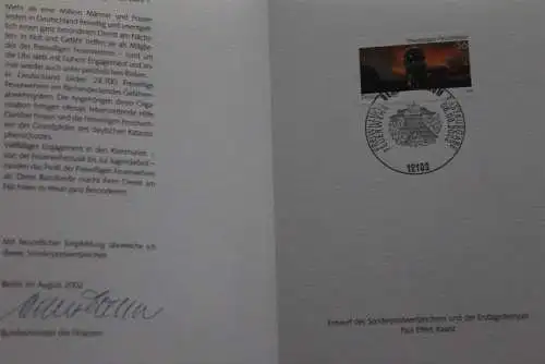 Ministerkarte aus 2002: Freiwillige Feuerwehr; MiNr. 2275