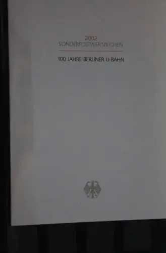 Ministerkarte aus 2002: 100 Jahre Berliner U-Bahn; MiNr. 2242