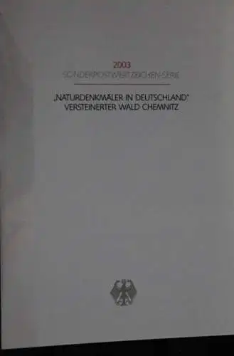 Ministerkarte aus 2003: Versteinerter Wald Chemnitz; MiNr. 2358