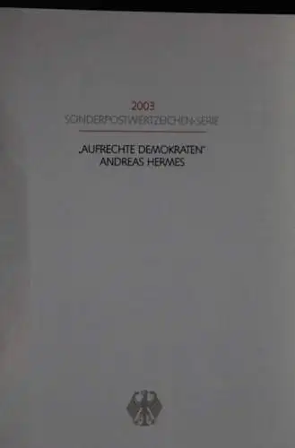 Ministerkarte aus 2003: Andreas Hermes; MiNr. 2354